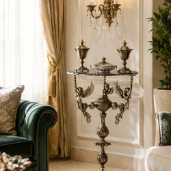 میز خاطره میز دکورب تمام برنز با شاخه فرشته